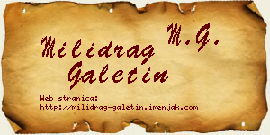 Milidrag Galetin vizit kartica